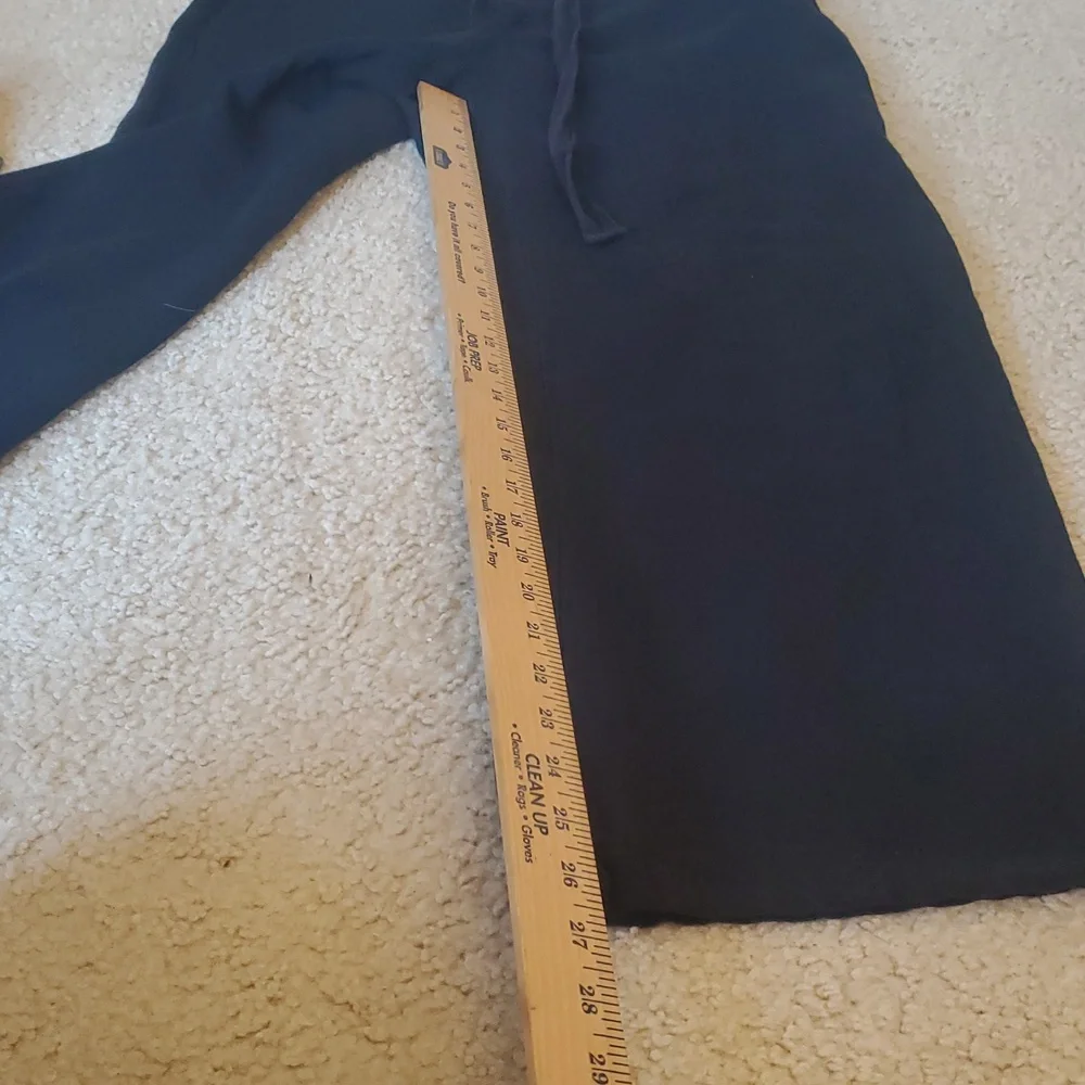 Philosophy Black Linen Blend Wide-Leg Flowy Pants Size M Medium - Picture 9 of 12